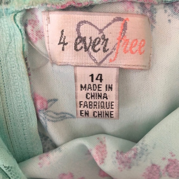 4 Ever Free Girl’s Aqua Lace Dress 👗 - Picture 3 of 5